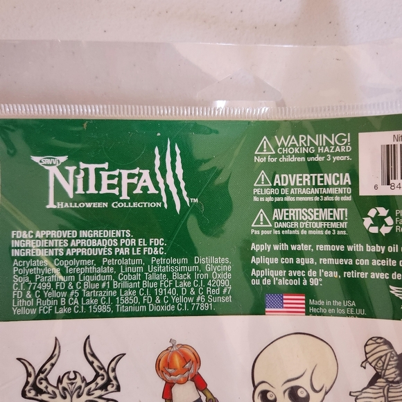 Nitefall Halloween Temporary Tattoos Trick or Treat Nite Glow Sealed New Spooky - Picture 3 of 6